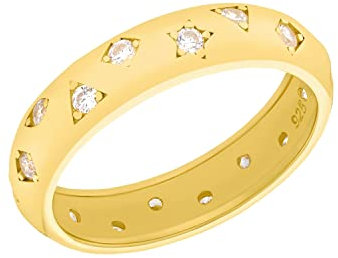 Amor Ring 925 Sterling Silber Damen Ringe, mit Zirkonia synth, Gold, Kommt in Schmuck Geschenk Box, 2035639