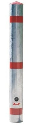 Sperrpfosten STA silber D.76mm Zum Einbetonieren m.Spitzkappe URBANUS