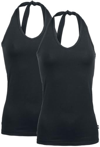 RED by EMP Femme Lot de Deux Tops Noirs à col bénitier