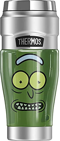 Rick and Morty Im Pickle Rick THERMOS STAINLESS KING Stainless Steel Travel Tumbler, Vacuum insulated & Double Wall, 16oz