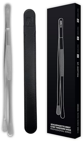 REDSALT® Premium Kochpinzette 30cm lang | INOX 18/10 Edelstahl rostfrei spülmaschinenfest | Profi Koch Zange Pinzette für Lebensmittel Küche Grill Gastro | Gourmetzange Küchenpinzette Grillpinzette