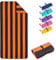 Fit-Flip Strandtuch XXL - Mikrofaser Badetuch - Strandtücher leicht und schnelltrocknend - 100% recyceltes Mikrofaser Handtuch - Strandhandtuch zum Baden (Orange-Dunkelgrau gestreift 200x90cm)