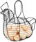 Flexzion Chicken Egg Basket for Collecting Eggs, Small Wire Egg Collecting Basket with Handle for Eggs, Fruits, Vegetables, Farmhouse Rustic Style Chicken Basket Decor for Kitchen Countertop, Black