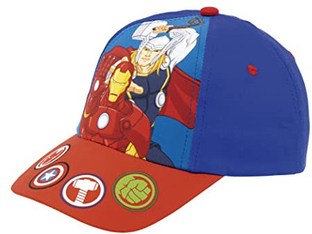 Marvel Avengers Hut für Jungen, Verstellbare Kappe, Iron Man Thor Design, Sommermütze Jungen, Geschenk für Jungen - Blau