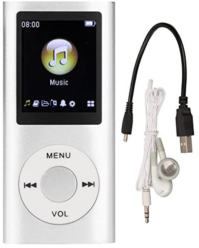MP4-Player, MP3-Musikplayer mit 1,8-Zoll-LCD-Bildschirm, Tragbarer Digitaler Verlustfreier Musik-MP3-MP4-Player, für Kinder, Studenten(Silber)
