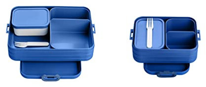 Mepal Brotdose Duo Pack | Midi + Large | Brotdose mit Bento Box | Lunchbox für kleine Snacks & Reste | Brotdose Erwachsene | Essenbox mit Fächern | Vivid Blue