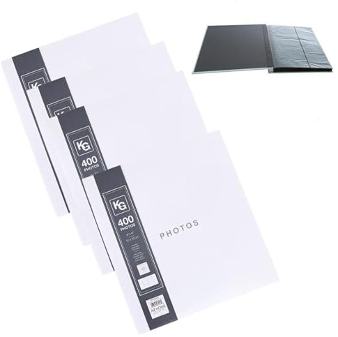 Kiera Grace Jocelyn Fotoalbum mit 400 Fächern, einfaches und klassisches Fotoalbum für Zuhause und Büro, mit CD-Aufbewahrungstasche, 33,19 cm L x 30,8 cm B x 3,8 cm H für Bilder von 400-4 Zoll x 15,2