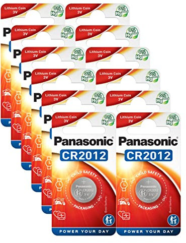 Panasonic CR2012 Lot de 12 piles au lithium 3 V