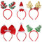 KEYIDO 6 Pack Christmas Headbands, Party Hat Snowman Tree Reindeer Antlers Novelty Fancy Dress Costume Headwear Hairband for Kids Adult, Xmas Holiday Party Favors