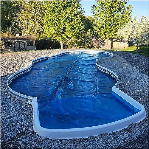 AviiSo Cubierta Impermeable Manta térmica Piscina para Invierno Verano, USA el Sol para Calentar la Piscina, Cubierta de Manta de Burbujas de retención de Calor Azul Burbuja de 400 micras (Size : 5.5