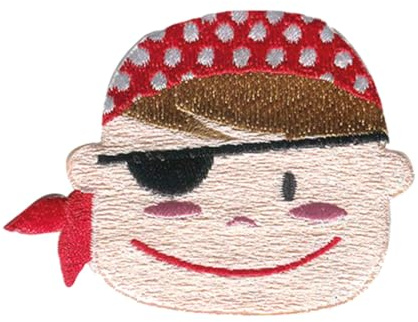 Catch the Patch Pirat Augenklappe Aufnäher zum Aufbügeln 5,5 x 4,2 cm Bügelbild für Kinder mit Karibik Schatz Vintage Original, Bügelpatch Patches Bügelflicken Kindergeburtstag