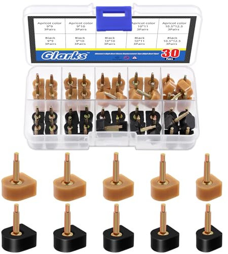 Glarks 30Pairs 5 Größen High Heel Schuhe Ersatz Tipps, Frauen quadratische Fersen Reparatur Kappen, U-Form Dowels Fersen Tipps für die Reparatur von Schuhen
