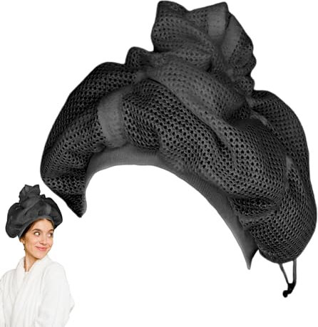Net Plopping Cap Für Lockiges Haar, Trockenhauben Für Lockigem Haare, Damen Haarnetz Plopping Haube Mit Verstellbarem Kordelzug, Netz Plopping Haube Zum Trocknen Von Lockigem Haar, Weiß/Rosa/Schwarz