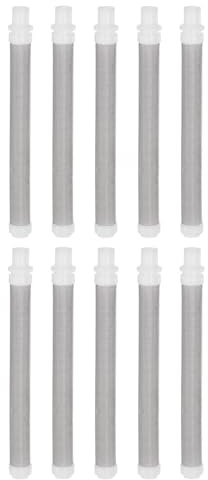 sourcing map 10 Pcs Airless Spray Gun Filter 110mm Length, 10mm Dia, Push on Gun Screen 60 Mesh Filters Paint Filter, Replacement Spraying Accessories, White