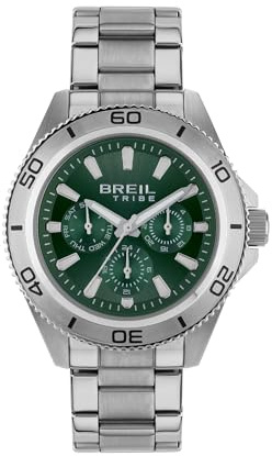 Breil Uhr Herren, Armband aus Stahl, Gehäusedurchmesser 42 cm | Sammlung CHALLENGE, Uhrwerk Quartz Analog, Wasserbeständig bis 50 Meter, Schmuck als Geschenkidee Herren