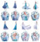 Awonlate 48 Stück Prinzessin Topper Geburtstagsdeko, Frozen Cupcake Wrapper für Tortendeko, Cartoon Cupcake Tortendeko für Kuchendekoration, Muffin Deko, Kinder Geburtstag Party