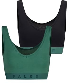 FALKE Damen Daily Comfort 2-Pack Unterwäsche Bralette BH ohne Bügel, Polster Verschluss bequem Flache Nähte elastisch im Multipack schnelltrocknende atmungsaktive nachhaltige Baumwolle 2 Stück