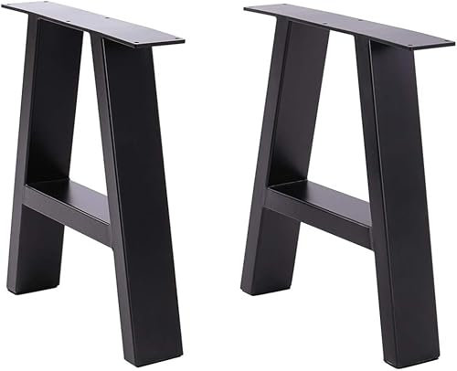 INMOZATA Tischbeine Metall 2 Stück A Form Tischfüße Schwarz Tischgestell DIY Möbelfüße für Schreibtisch Couchtisch Esstisch Sitzbank B60 x H71 cm