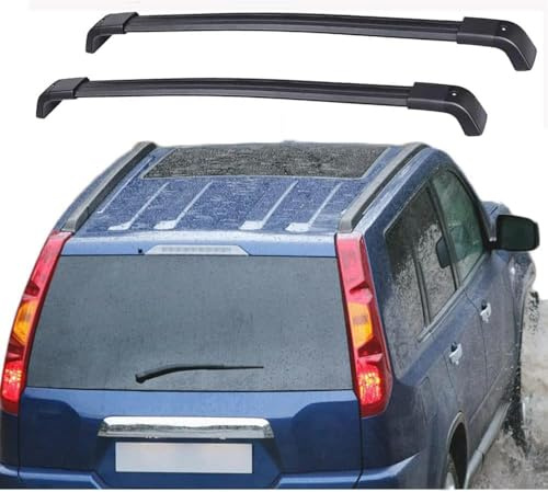 QDFGNKBAI Auto Dachträger für Nissan X-Trail T31 2007-2013, Dachgepäckträger Integrierte Dachreling Verstellbare Abschließbare Autoteile