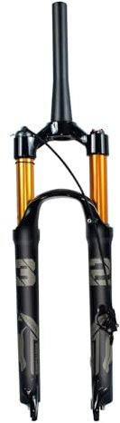 MirOdo VTT 26 27,5 29 Pouces Suspension Fourche XC/AM Alliage Magnésium Fourche Frein Disque QR 9 * 100mm Débattement 120mm 1-1/2 Tube Conique Manuel/Distance Verrouillage Fourche(Black,26/Remote)