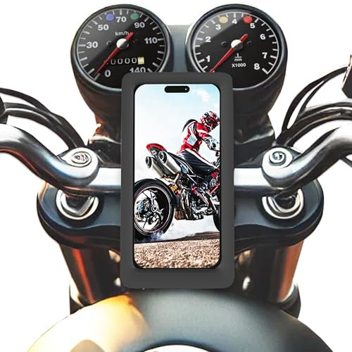 Porta cellulare moto bici impermeabile compatibile con smartphone fino a 7,5 con finestra posteriore Fissaggio infrangibile e sicuro al manubrio