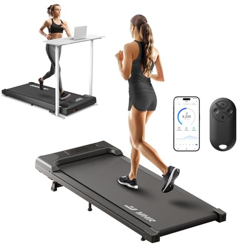 Walking Pad Mit Steigung, 4 in 1 Laufband Mit APP und Fernbedienung, 2.5HP Treadmill für Unter dem Schreibtisch, Kleines Laufkissen für Büro und Zuhause