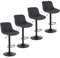Youhauchair Barhocker 4er Set, Drehbare Barhocker mit Lehne, Höhenverstellbar aus PU-Leder, Moderner Barstuhl Küchenhocker Bar Hocker Bar Stool, Schwarz