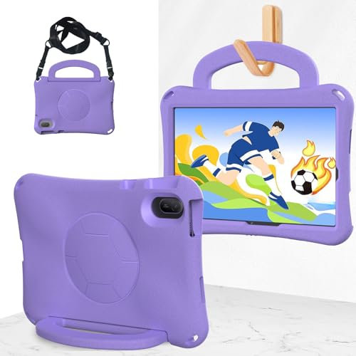Funda infantil para Huawei Matepad SE de 11 pulgadas (2024), peso ligero, EVA, protección completa, a prueba de golpes, funda con soporte y correa para el hombro, color morado