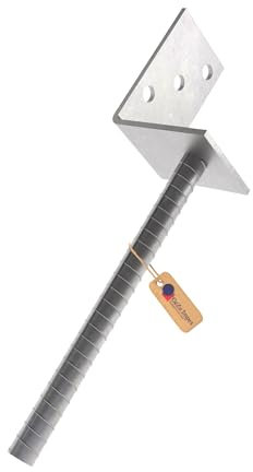 GeZu Impex® Support de poteau L Galvanisé à chaud Lot de 8 80 mm ancre platine bois pied poteaux clôture