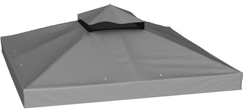 Outsunny Ersatzdach für Pavillon 3 x 3 m, wasserdicht Pavillondach, Doppeldach Ersatzbezug für Gartenpavillon, Ersatzteile aus Oxford-Stoff, 370 g/m², Dunkelgrau