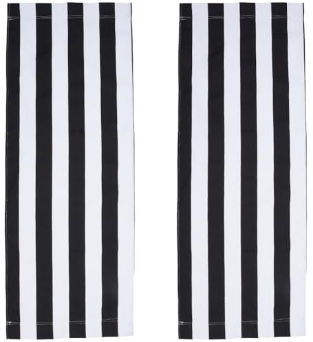 GORGECRAFT Reemplazo de Lona para Silla de Playa de 113x43cm 2pz Fundas para Sillas de Salón Al Aire Libre Reemplazo de Tela para Silla Reclinable Portátil En Blanco Y Negro para Tomar el Sol