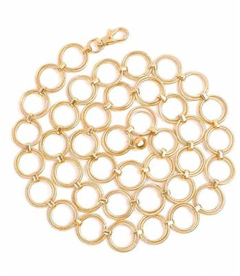 Generic Ladies Adjustable Waist Chain Party Dress Metal Link Charm O-ring Chain Belt for Women Girls Gold