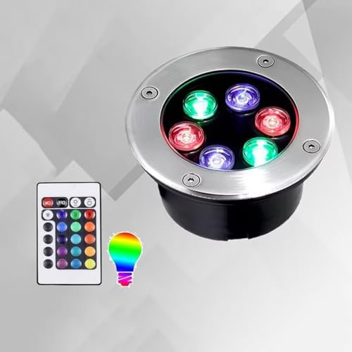 EDXTNKQC Luces De Fuentes Subacuáticas, Foco Piscina, Luz LED Subacuática Para Piscina, Resistente Al Agua IP68, Con Cambio De Color RGB, Foco De Iluminación Para Estanque Con Control Remoto(9W(12V))