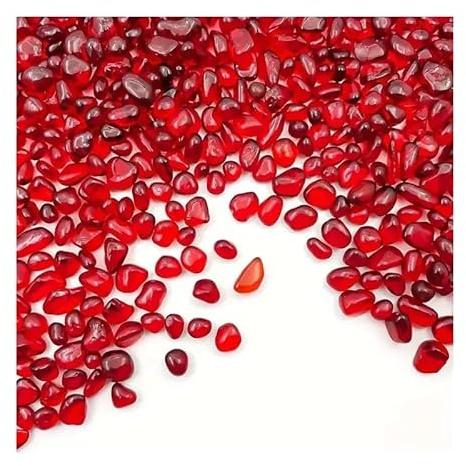 FQHIDMOMX 300 g 3–5 mm roter Glaskies, unregelmäßige Glassplitter, for die Dekoration von Aquarien, for Befüllen von Vasen und zur Gartendekoration