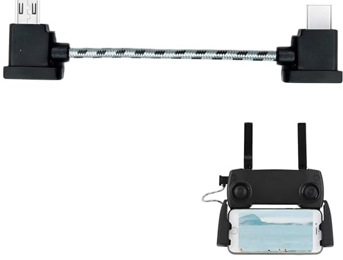 15CM Nylon Micro AB su cavo USB C per Mavic Mini,Mini SE,Air/Pro/Zoom,USB C su cavo Micro-USB di telecomando,OTG telecomando drone accessori,Cavo di trasmissione dati a angolo retto per controller DJI