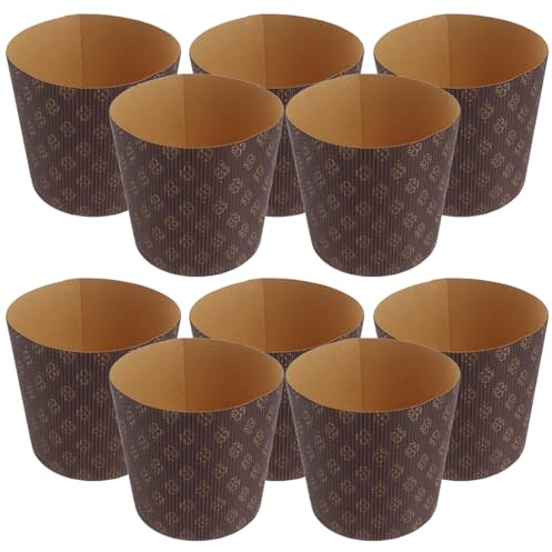FOMIYES 25pcs Panettone Cake Paper Baking Cups 4-inch Corrugated Paper Muffin Liners for Italian Bread Baking Party Easter Cake Cups