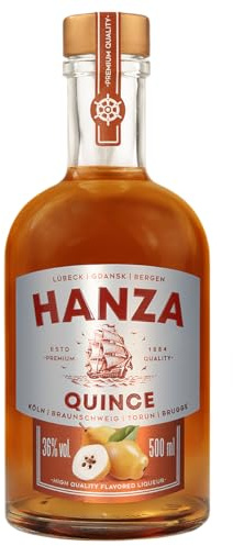 Hanza Quince Quitten Likör - 36% Vol. - 500ml - Fruchtspirituose aus Toru? mit natürlichen Zutaten
