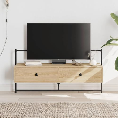 Ziaphsol Meuble TV Mural en Bois d'ingénierie chêne Sonoma 100,5x30x51 cm avec tiroirs Support écran Rangement Mural élégant pour Salon et séjour