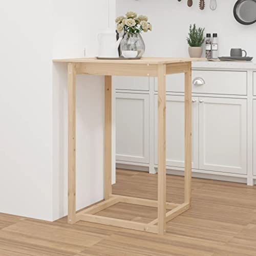 Wynira Massivholztisch aus Kiefernholz 80 x 80 x 110 cm, Partytisch mit Stabiler Platte für Küche Esszimmer Wohnbereich, rustikaler Stil