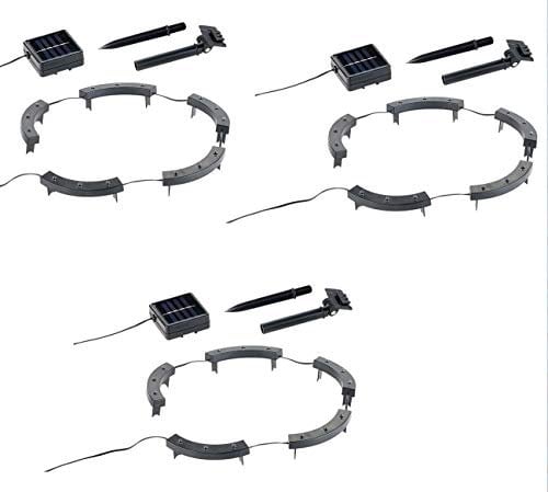 Lunartec Blumen Beleuchtung: Solar-Rundum-Licht f. Blumen, 15 LEDs, Dämmerungssensor, IP44, 3er-Set (Beleuchtung aussen, Blumentopf, Tischleuchten)
