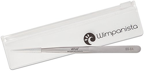 Wimpernpinzette für die Wimpernverlängerung mit Einzelwimpern - original VETUS SS-SA - gerade - Länge 140mm