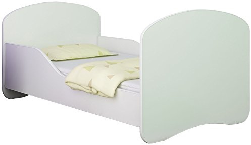 Jugendbett Kinderbett mit einer Schublade und Matratze Weiß ACMA I 140 160 180 (140x70 cm, Weiß)