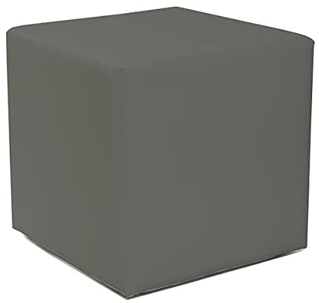 Kuechen-preisbombe Design Sitzwürfel Kubus I Hocker Kunstleder modern 45x45x45 cm in Grau
