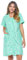 Casual Nights Women's Snap Front House Dress Short Sleeve Woven Duster Housecoat Lounger Robe, Floral Green, Large