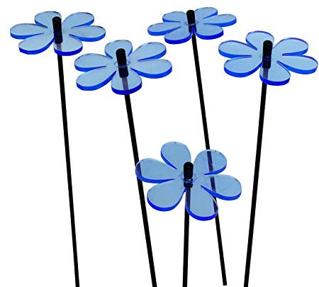Sun Catcher Garden Decor Sonnenfänger 5 Kleinen Leuchtenden Daisy Besondere Garten Dekoration für Garten, Balkon oder Terrasse Geschenk, Farbe:blau
