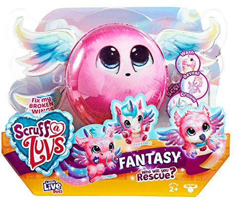 Scruff-a-Luvs Little Live Fantasy Surprise Reveal Glitter Plüsch Kuscheltier - Pegacorn, Griffin oder Drache