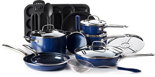 Blue Diamond Cookware Diamond Healthy Lot de 20 casseroles et poêles antiadhésives
