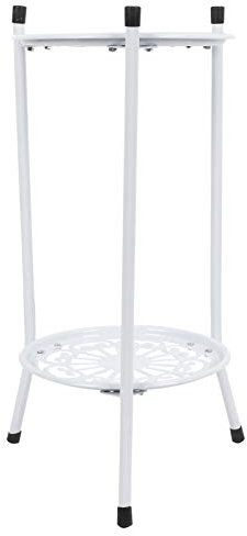 Soporte para plantas, soporte para macetas en blanco y negro, estante de exhibición con marco, para macetas de interior para macetas de jardín(white)