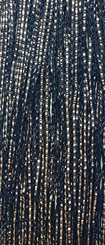 cushion mania Hanging Braided Curtain String Door Window Curtains Tassel Fly Screen Panel (BLACK) 97cm x 197cm