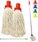 Colour Coded Floor Mop Set – 120cm Long Aluminium Mop Handle and Pack of 2 String Heads Replacement for Domestic and Commercial Cleaning (Red)